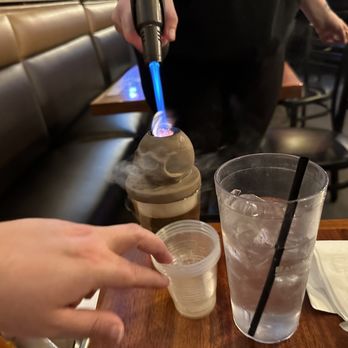 Barrel & Bones - Smoked cherry ember old fashioned (being made), had some whiskey samplers from a vendor too. - Bars Near Me - The Colony, Texas Barrel & Bones - Smoked cherry ember old fashioned (being made), had some whiskey samplers from a vendor too. - Bars Near Me - The Colony, Texas
