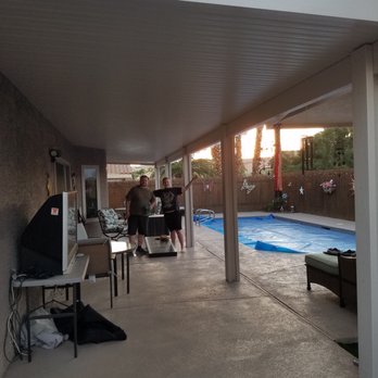 JMAR  Construction - After installation, happy boys. - Patio Coverings Near Me