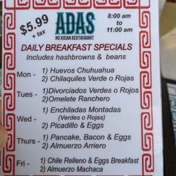 Adas Mexican Restaurant - Specials