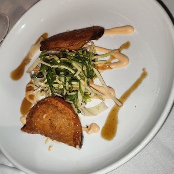 NOCO - Duck Bacon and Sweet Corn Wontons - New American Near Me - Saint James, New York