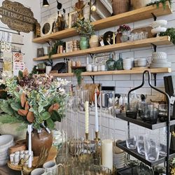 The French Farmhouse - Display tables and shelves are all around with a great variety of items to admire and choose for that special gift.