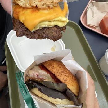 Breadbelly - (Top) Sausage Smash (Bottom) Breakfast Sandwich - Bakeries Near Me - San Francisco, California Breadbelly - (Top) Sausage Smash (Bottom) Breakfast Sandwich - Bakeries Near Me - San Francisco, California