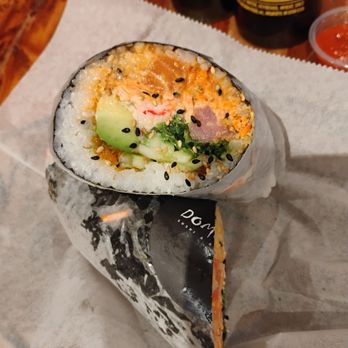Domo Cafe - Sushi burrito not on the menu someone who I was standing in line next to told me I should order it Delicious - Sushi Bars Near Me - Fort Walton Beach, Florida Domo Cafe - Sushi burrito not on the menu someone who I was standing in line next to told me I should order it Delicious - Sushi Bars Near Me - Fort Walton Beach, Florida