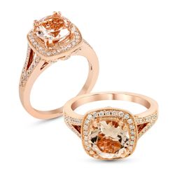 Jordan Jewelers - Beautiful Morganite and diamond set in Rose Gold