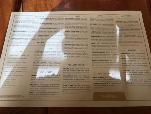 Menu photo 2 500 Noches Mérida, YUC
