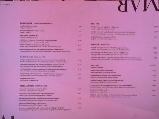 Menu photo 1 Sal Mar Barcelona, B