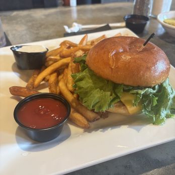 The Rail - Akron - Cheese burgers & fries with side of bbq sauce and blue cheese dressing - Bars Near Me - Fairlawn, Ohio The Rail - Akron - Cheese burgers & fries with side of bbq sauce and blue cheese dressing - Bars Near Me - Fairlawn, Ohio