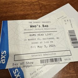 Rams Head Live - My tickets