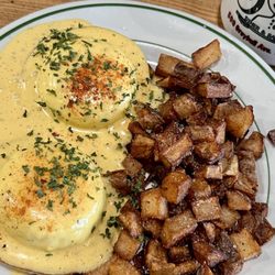 Bobs Diner And Bakery - Sunday special Eggs Benny with breakfast potatoes