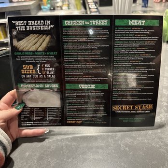 Cheba Hut "Toasted" Subs - Menu (1/2) - Bars Near Me - Henderson, Nevada