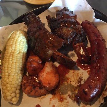Phil's BBQ - 2 beefy ribs, chicklets, and corn side - Barbeque Near Me - San Diego, California