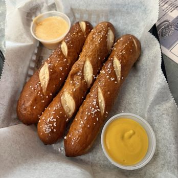 Old Town Draught House Grill - Pretzels with yellow mustard and beer cheese - American Near Me - Greensboro, North Carolina Old Town Draught House Grill - Pretzels with yellow mustard and beer cheese - American Near Me - Greensboro, North Carolina