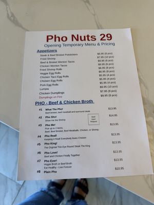 Menu photo 5 Pho Nuts 29 Twentynine Palms, CA