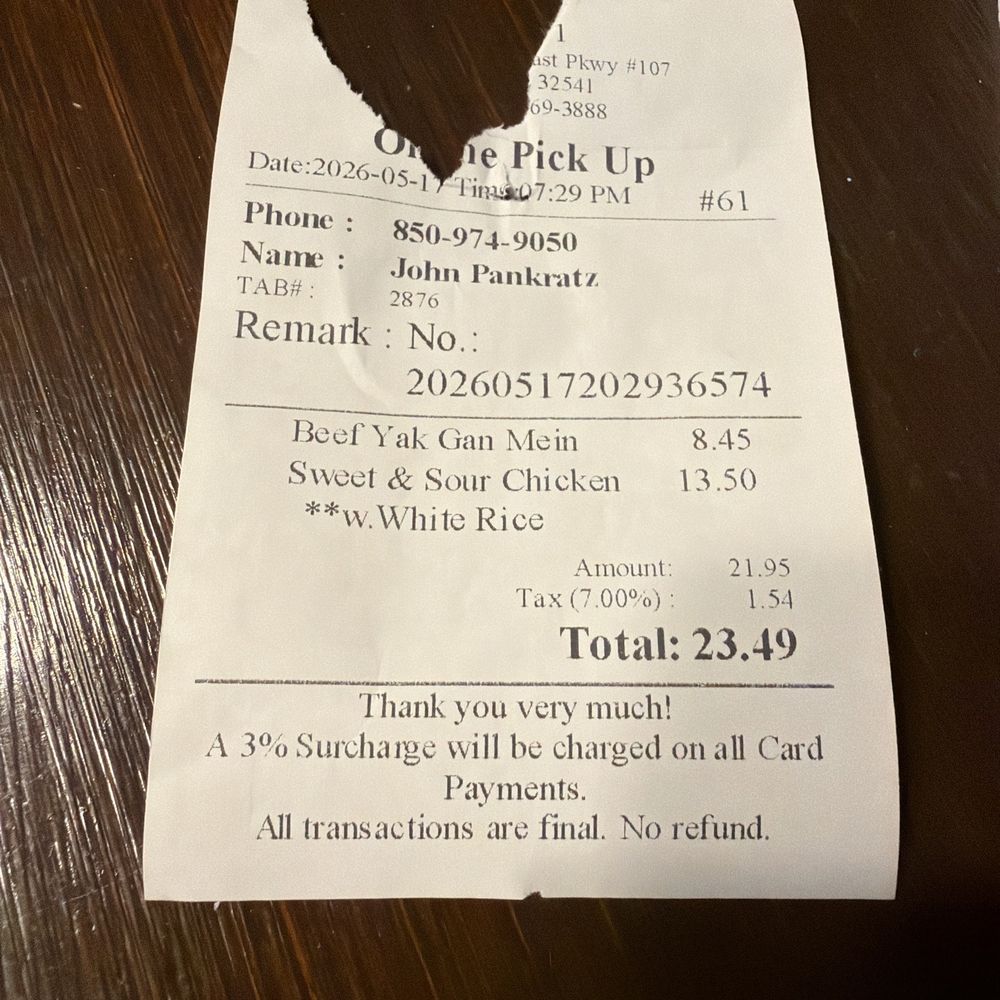 China 1 - The order that I received. I ordered sweet-and-sour chicken and soup which is my regular order and I got this mystery stuff. - Chinese Near Me - Destin, Florida