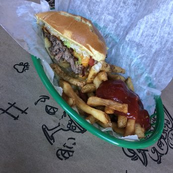 River City Cafe - Split the Bacon Cheeseburger with fries - American Near Me - Myrtle Beach, South Carolina