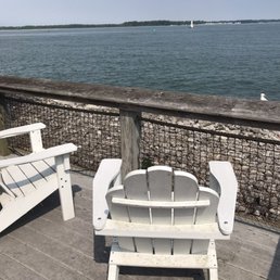 Cottages have nice decks that face the lake