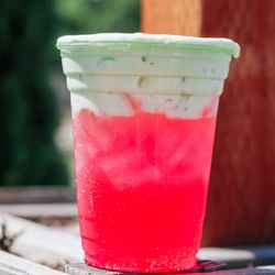 Addicted Espresso - Lotus energy with cold foam topper . Add cold foam to any iced beverage !