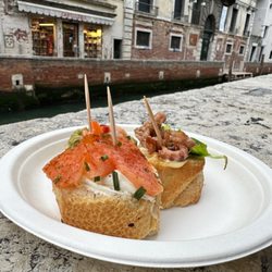 Osteria Al Squero - Beautiful octopus and salmon Cicchetti!
