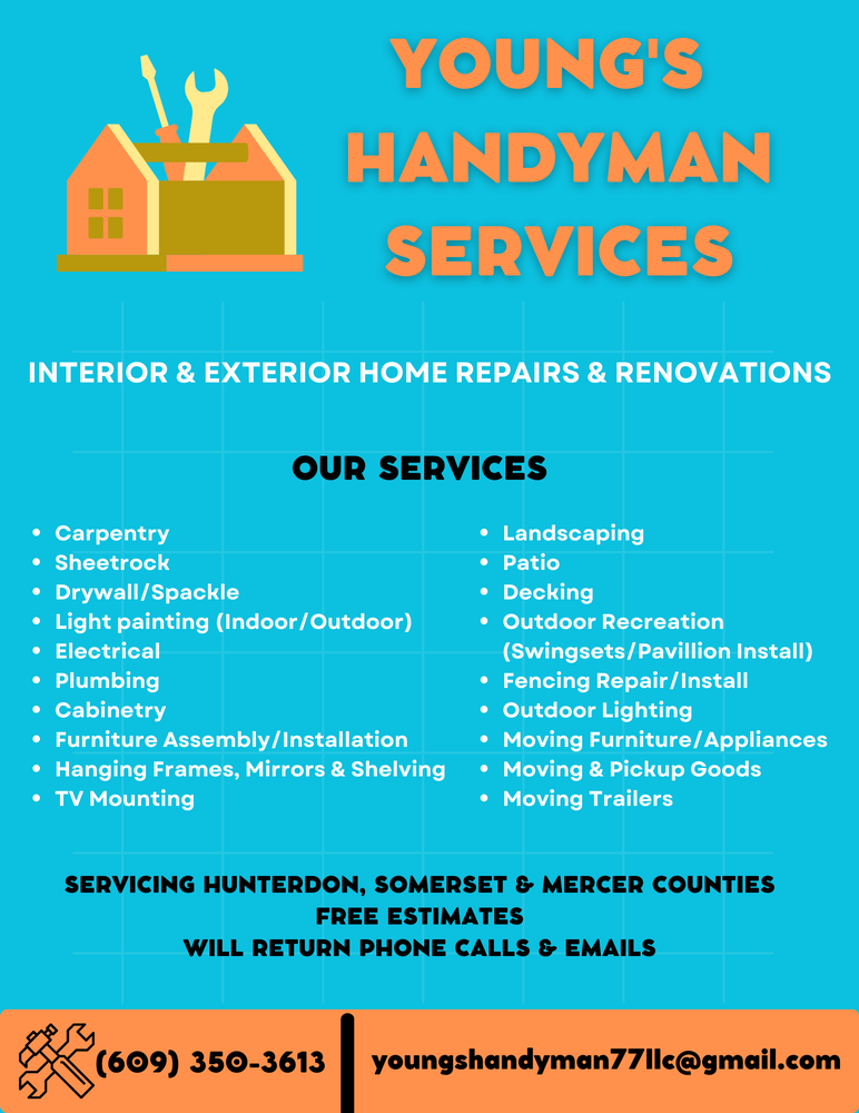 YOUNG’S HANDY MAN SERVICES Updated May 2024 Flemington, New Jersey