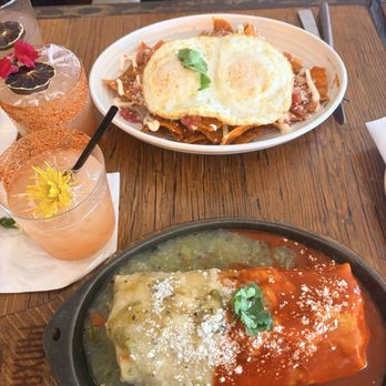 Panxa Cocina - Shredded beef burrito and Chilaquiles - Cocktail Bars Near Me - Long Beach, California