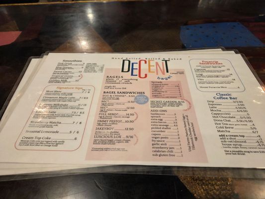 Menu photo 1 Decent Bagel Nederland, CO Menu photo 1 Decent Bagel Nederland, CO