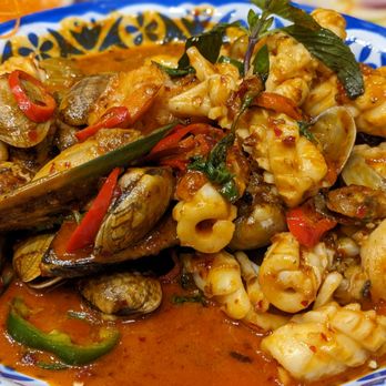 Koh Lipe - Prik Pao Talay (Stir Fried Seafood) - Thai Near Me - Scarborough, Ontario Koh Lipe - Prik Pao Talay (Stir Fried Seafood) - Thai Near Me - Scarborough, Ontario