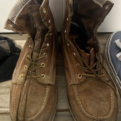 My boots before and after! Naif offered to make sure they color matched but I declined because they're work boots.