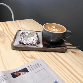 Coffee Lab & Roasters - Latte and an almond croissant. - Coffee & Tea Near Me - Chicago, Illinois