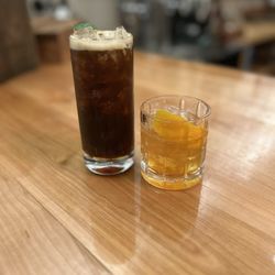 Ferino Distillery - Left: Fernet and Coke RIGHT: Shakenado (combo of their coffee and cinnamon liquor. Tastes like chocolate!)