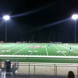 Northlake Christian School - NCS football/soccer field as viewed from the 50-yd line in stands.