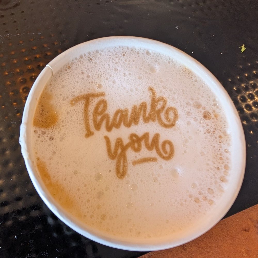 Hawaiian Aroma Caffe - Love that Anne expressed her thanks in her coffee making. - Cafes Near Me - Honolulu, Hawaii Hawaiian Aroma Caffe - Love that Anne expressed her thanks in her coffee making. - Cafes Near Me - Honolulu, Hawaii