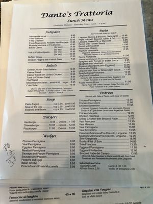 Menu photo 4 Dante's Trattoria Mahopac, NY Menu photo 4 Dante's Trattoria Mahopac, NY