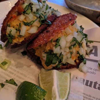 Nue - Delicious Brazilian Acarajé - it comes with 3, my hubby would not wait while i took a pic - Tapas/Small Plates Near Me - Seattle, Washington Nue - Delicious Brazilian Acarajé - it comes with 3, my hubby would not wait while i took a pic - Tapas/Small Plates Near Me - Seattle, Washington