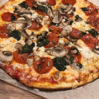 Blaze Pizza - Pepperoni, mushroom, basil pizza - Salad Near Me - Clifton Park, New York