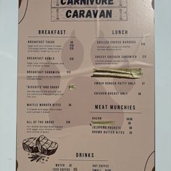 Carnivore Caravan - Menu