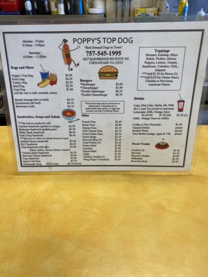 Menu photo 2 Poppy's Top Dog Chesapeake, VA Menu photo 2 Poppy's Top Dog Chesapeake, VA