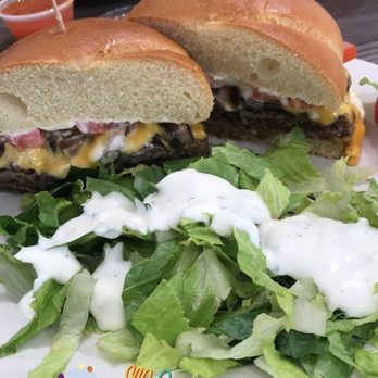 The Main Dish & More - House burger w/ side salad - Salad Near Me - Alexandria, Louisiana The Main Dish & More - House burger w/ side salad - Salad Near Me - Alexandria, Louisiana