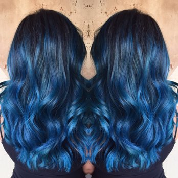 Eclipse Salon - Black and cobalt blue color melt. - Hair Salons Near Me - San Francisco, California Eclipse Salon - Black and cobalt blue color melt. - Hair Salons Near Me - San Francisco, California