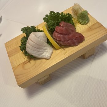 Choo Choo Train - Sashimi La carte-White Tuna(1piece) and Tuna (1piece) 7.75$ - Conveyor Belt Sushi Near Me - Leonia, New Jersey Choo Choo Train - Sashimi La carte-White Tuna(1piece) and Tuna (1piece) 7.75$ - Conveyor Belt Sushi Near Me - Leonia, New Jersey