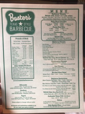 Menu photo 3 Buster's Texas Style Barbecue Portland, OR Menu photo 3 Buster's Texas Style Barbecue Portland, OR