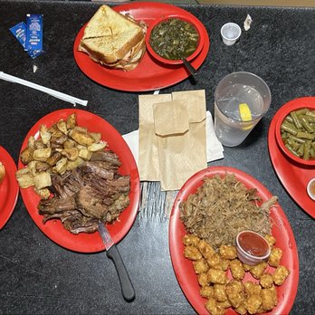 Bucky Bee's BBQ - Food for all three of us. Even the sandwich is big. - Barbeque Near Me - Cave City, Kentucky Bucky Bee's BBQ - Food for all three of us. Even the sandwich is big. - Barbeque Near Me - Cave City, Kentucky
