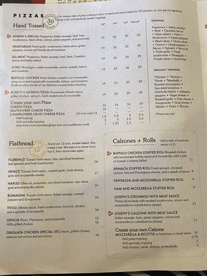Menu photo 8 Joseph's Pizza Atlantic Beach, FL