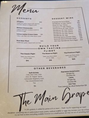 Menu photo 1 The Main Grape Vacaville, CA Menu photo 1 The Main Grape Vacaville, CA