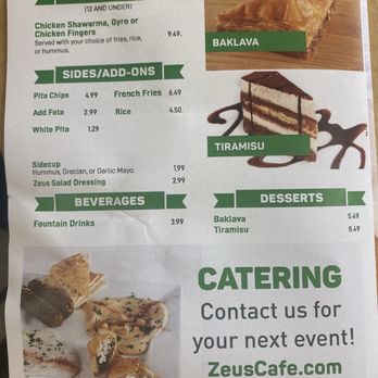 Zeus - Flowood - Menu - Mediterranean Near Me - Flowood, Mississippi