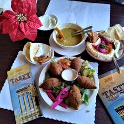  Tasty Kabob Cuisine - Lentils Soup, Fried Kibbeh and Spicy Hummus , Toum be Garlic Sauce outstanding Delicious  WOWED