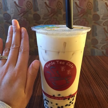 Verde Tea Cafe - "Regular size" milk tea. As big as other places' large size lol *my hand for reference* - Cafes Near Me - Mountain View, California Verde Tea Cafe - "Regular size" milk tea. As big as other places' large size lol *my hand for reference* - Cafes Near Me - Mountain View, California