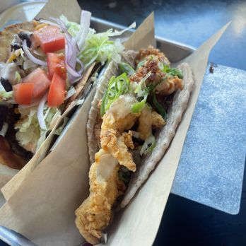 Velvet Taco - Kobe Smashburger (left). Chicken & Waffle (right) - New American Near Me - Chicago, Illinois Velvet Taco - Kobe Smashburger (left). Chicken & Waffle (right) - New American Near Me - Chicago, Illinois