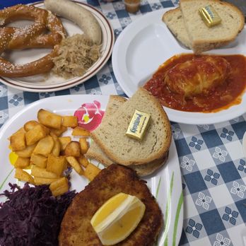 Continental Deli - pork schnitzel plate, Stuffed cabbage plate, Oktoberfest Special: weiswurst, pretzel, and kraut - Delis Near Me - La Habra, California Continental Deli - pork schnitzel plate, Stuffed cabbage plate, Oktoberfest Special: weiswurst, pretzel, and kraut - Delis Near Me - La Habra, California