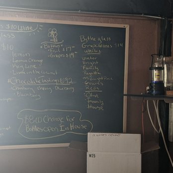 Cameron's Winery - a blackboard with a list of wines - Wineries Near Me - Northfield, Massachusetts