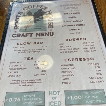 Roots Coffeehouse - Menu - Coffee & Tea Near Me - North Richland Hills, Texas